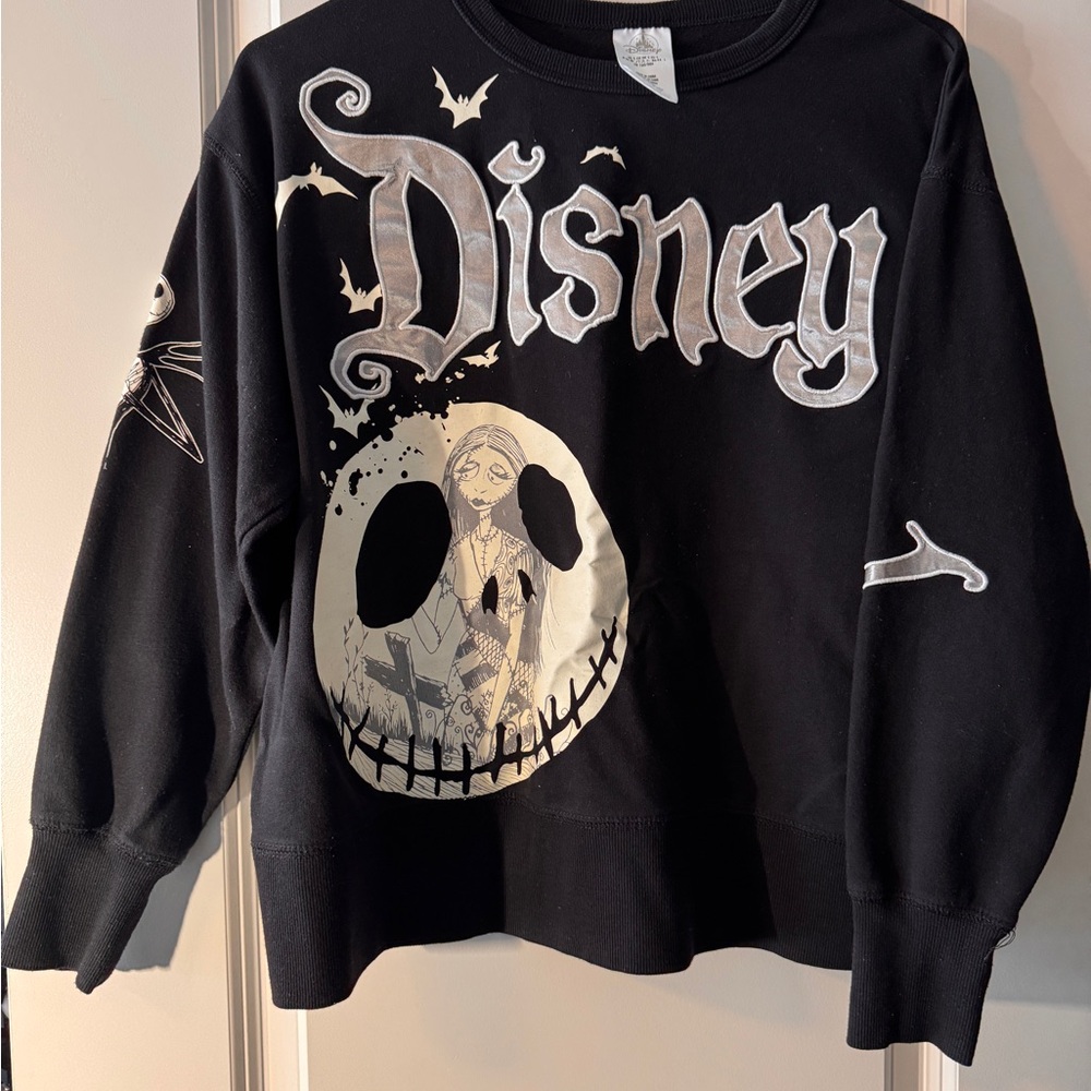 Disney The Nightmare Before Christmas Black Crewneck Sweatshirt xs cropped